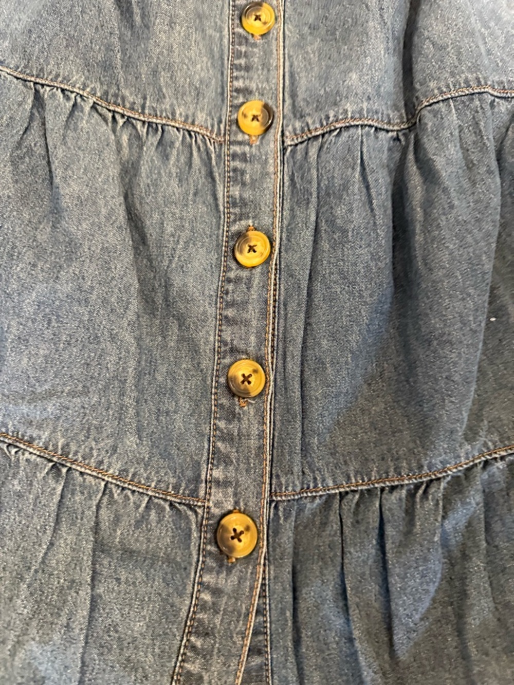 Westbound Blue Button-Front Tiered Denim Midi Skirt - Picture 4 of 9